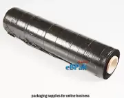 2x Black Hand Stretch Film 500mm 25U for Pallet Carton Shrink Wrap