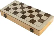 Generic Wooden Chess Game Set, Checkers Included, Travel-Friendly Design for Ages 8 and Older, 15inch