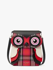 blinx plaid 3d owl crossbody