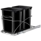 Double 35-Quart Pull Out Trash Can Under Cabinets Under Sink Garbage Sliding ...