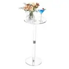9.8" Round Clear Acrylic End Table - Modern Small Space Side Table for Living