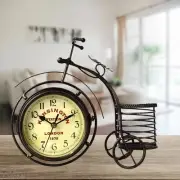 Clock Antique Table Clock, Analog Retro Bicycle, Double-Sided Stylish Interior,