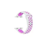 Flexible Durable White/Purple Pin/Tuck Silicone Band For iWatch (38/40mm)