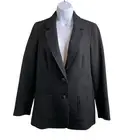 J Jill Women's Black Wool Blend Blazer Size S Business Minimalist Modern Scandi