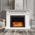Ascot 2000W Electric Fireplace Heater White Mantel Suite with 30" Starlight Inse