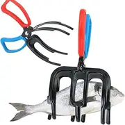 Claw Fish Gripper 2pcs, Metal Fishing Pliers Gripper Fish Control Clamp, Multifunctional Anti-Slip 3 Claw and 2 Claw Fish Grippers for Fishing