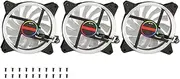 Generic 120mm Case Fan, 3 Pack, Quiet Edition with 8 Shock Absorbing Pads, High Airflow, 16 LED Beads, Compatible with Desktop PC Cases, CPU Coolers and Radiators
