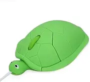Turtle Shape Wired Mouse Cute Laptop Mouse 1600 DPI Optical Sensor/3 Buttons/Ergonomic Design/USB Powered Computer Mice for Windows PC Laptop Gamers Office/Home use Green One Size