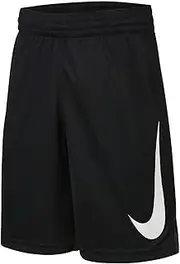 [Nike] Boy's Dri-Fit Printed Shorts (Black/White/Anthracite, Medium)