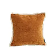 SOGA 45cm Sunset Orange Chenille Throw Pillow – Textured with Tassels