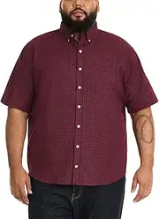 Van Heusen Herren große Karohemd, لالللوو اللل ا للل ور ار لللللل Big and Tall Hem Knitterfrei, kurzärmelig, Kariert Hemd mit Button-Down-Kragen
