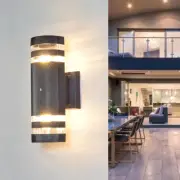 LED Dusk to Dawn Sensor Outdoor Wall Lanterns Light Garage Up/Down Lamp Fixture