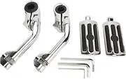 2Pcs Motorcycle Highway Foot Peg Mount Chrome Adjustable Foot Rest Mount Clamp Kit for Davidson with Engine Guard, Highway Pegs Footpegs Foot Pegs Pedals (Long Type)