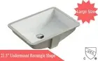 21-1/2-Inch White Ceramic Rectangular Shape Bathroom Vanity Undermount Sink