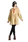 Velzera Floral Embroidered Peasant Mini Dress/Tunic NWT Mocha size Large