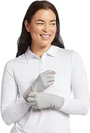 [Solbari] Unisex Fingerless Driving Gloves UPF 50+ Sun Protection, Lightweight & Breathable UV Shield for Hands, Commuting, Travel & Outdoor Activities - Light Grey - Small