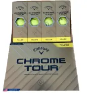 New Callaway Chrome Tour 2 Doz (24) Imprinted Yellow Golf Balls