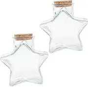 Ciieeo 2Pcs Star Shape Transparent Wishing Bottles Corked Glass Drift Jars for Home Decor and Multi Functional Lightweight for Sharing with Family and Friends