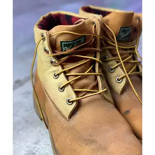 「Timberland 羊毛 紅色 格子 格紋 反折靴 黃靴 登山靴 二手 US11  @公雞漢堡」