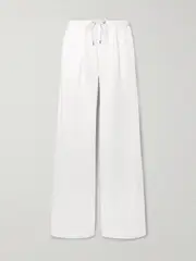 [James Perse] James Perse - Pleated Linen Wide-leg Pants - White - 2 2 White
