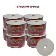 400 SKYTOR Blank 52X CD-R CDR 700MB White Top Glossy Printable Disc No Logo hp
