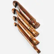 Wooden Jumbo Crochet Hooks Set of 4, Large Wooden Ergonomic Crochet Hooks 30 MM