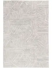 [LOOPSIE] Obu Geometric Washable Rug in Grey/Cream