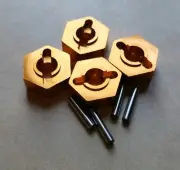 1/10 RC car M12 12mm Hex Alloy Wheel Nut Adaptors & Pins Gold
