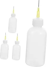 ULTECHNOVO 4pcs Precision Glue Squeeze Bottles with Needle Tips Applicator Bottles for Paint Craft Glue DIY Projects and Paper Quilling Reusable Design for Fine Work