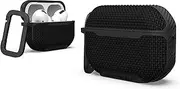 Urban Armor Gear Metropolis Case for Apple AirPods Pro 2022 Case [Wireless Charging/Magnetic Charging Compatible/Status LED Visible, Removable Carabiner Hook] Black