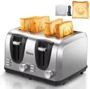 4 Slice Toaster, Toaster with Extra Wide Slot & 7-Shade Settings Defrost Reheat