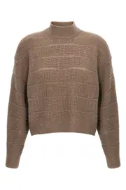 BRUNELLO CUCINELLI 'Rustic Dazzling Net' Cropped Sweater