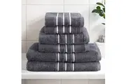 6 Pack Bath Towels Set Cotton Towel Grey