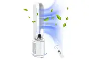 YOPOWER Bladeless Tower Fan Air purification, White