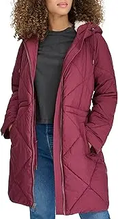 [Levi's] Women's Soft Sherpa Lined Diamond Quilted Long Parka Jacket (Standard & Plus Sizes)
