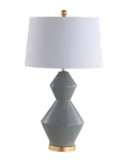JONATHAN Y Alba 29in Geometric CeramicMetal LED Table Lamp Leaf