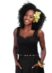 BNWT Collectif Lianna Pom Pom Black Crop Top size 18