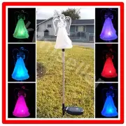 4 Pack Solar Powered Acrylic Angel Frosted Skirt Garden Stake Pathway Lawn LED