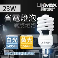 在飛比找ETMall東森購物網優惠-【美克斯UNIMAX】23W 螺旋省電燈泡 E27 節能 省