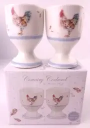Leonardo Collection Country Cockerel by Jennifer Rose Fine China Egg Cups