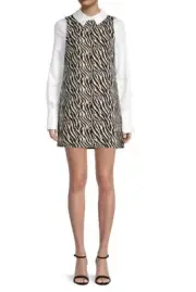 $325 TED BAKER LONDON Abstract-Print Twofer Dress. Size 0/ US 2