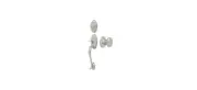 Riversdale Handleset with Flat Round Knob Entry in Brushed Nickel