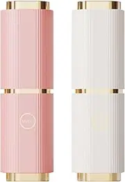 2Pcs Portable Travel Toothbrush Cup, Wash Gargle Cup Plastic Toothbrush Storage Container Organizer for Travel, Home, Camping, School, Business (White+Pink)