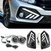For 2016-18 Honda Civic LED Daytime Running Turn Signal Light COB Angel Eye Kit