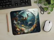 Turtles Ocean Scene Art Computer Mouse Pad Gift Tropical Fish