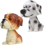 Vaguelly Handmade Mini Nodding Dog Model for Dashboard Pet Shaking Head Ornament Car Dashboard Decor Home Office Decor