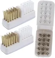 BELLIFFY Portable Nail Drill Bit Wire Brush Cleaner 3 Pieces Set for Salon Home Use