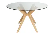 SK Designer Living Doreen Collection - Round Glass Dining Table - 120cm