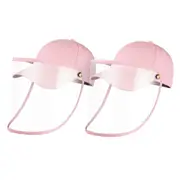 2X Outdoor Protection Hat Anti-Fog Pollution Dust Protective Cap Full Face HD Shield Cover Kids Pink LUZ-HatKidsPNKX2