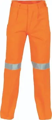 DNC Workwear Heavyweight Cotton Drill Work Pants with 3M Reflective Tape Stout s